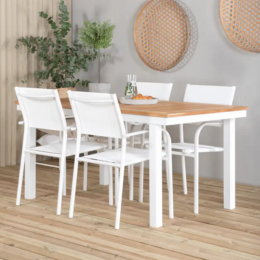 Matgrupp Venture Home Perla 152/210 med 4 Siri Karmstolar