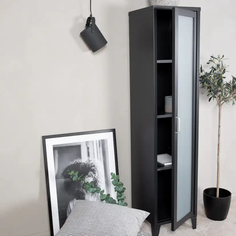 Högskåp Venture Home Acero Svart Förvaringsmöbel 150 cm