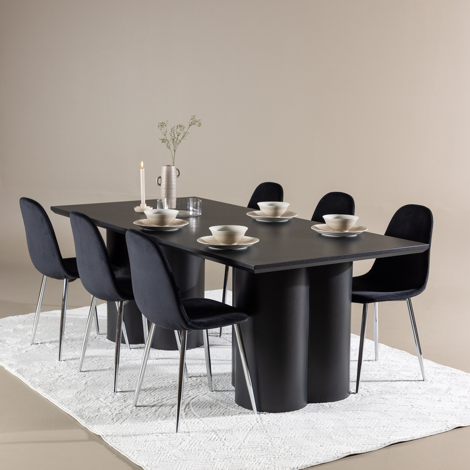 Matgrupp Venture Home Olivia 210 med 6 st Polar Stolar Sammet