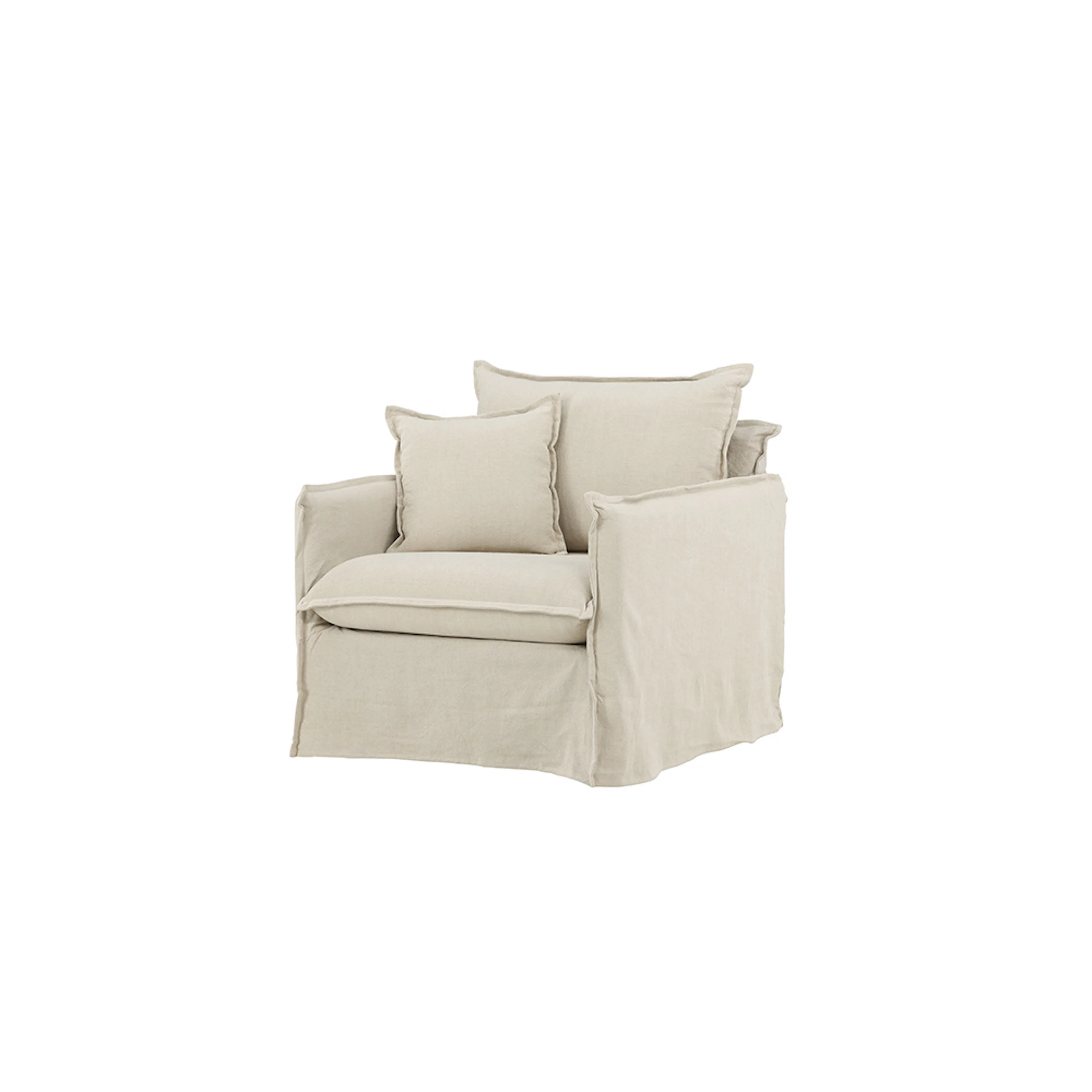 Nova 1-seat - Wood / Beige Linen Beige
