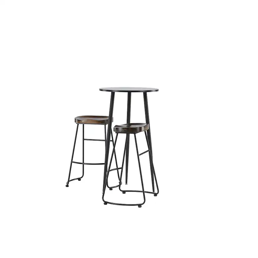 Matgrupp Venture Home Plaza Ø60 cm med 2 st Ozark stolar