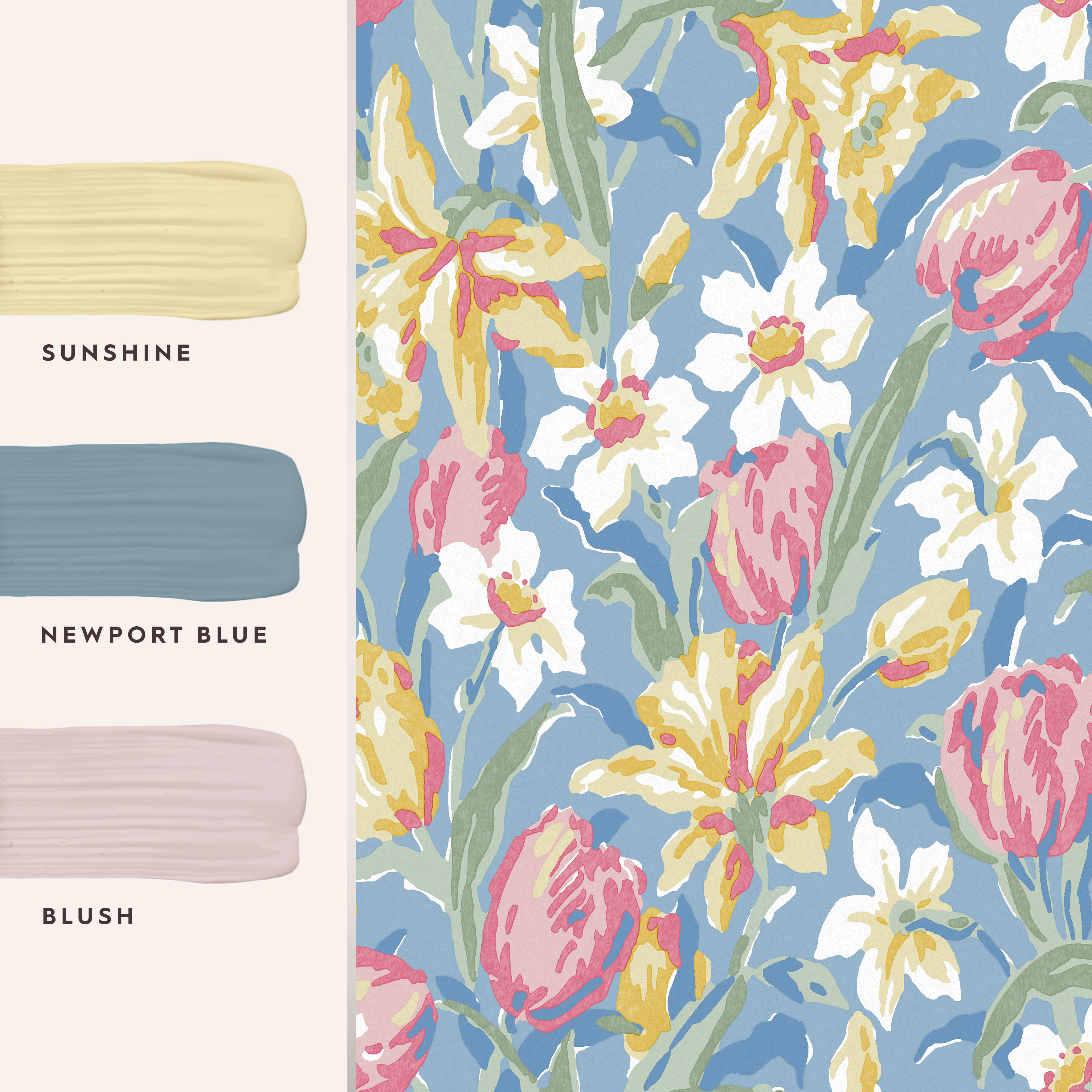 Tapet Laura Ashley Tulips China Blå 119847