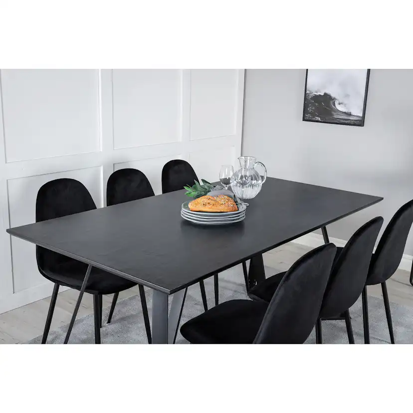 Matgrupp Venture Home Marina med 6 Polar Velvet stolar