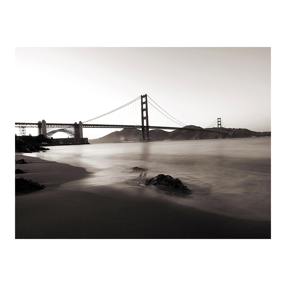San Francisco: Golden Gate Bridge i svart och vitt 400x309 Storlek: 400x309 cm