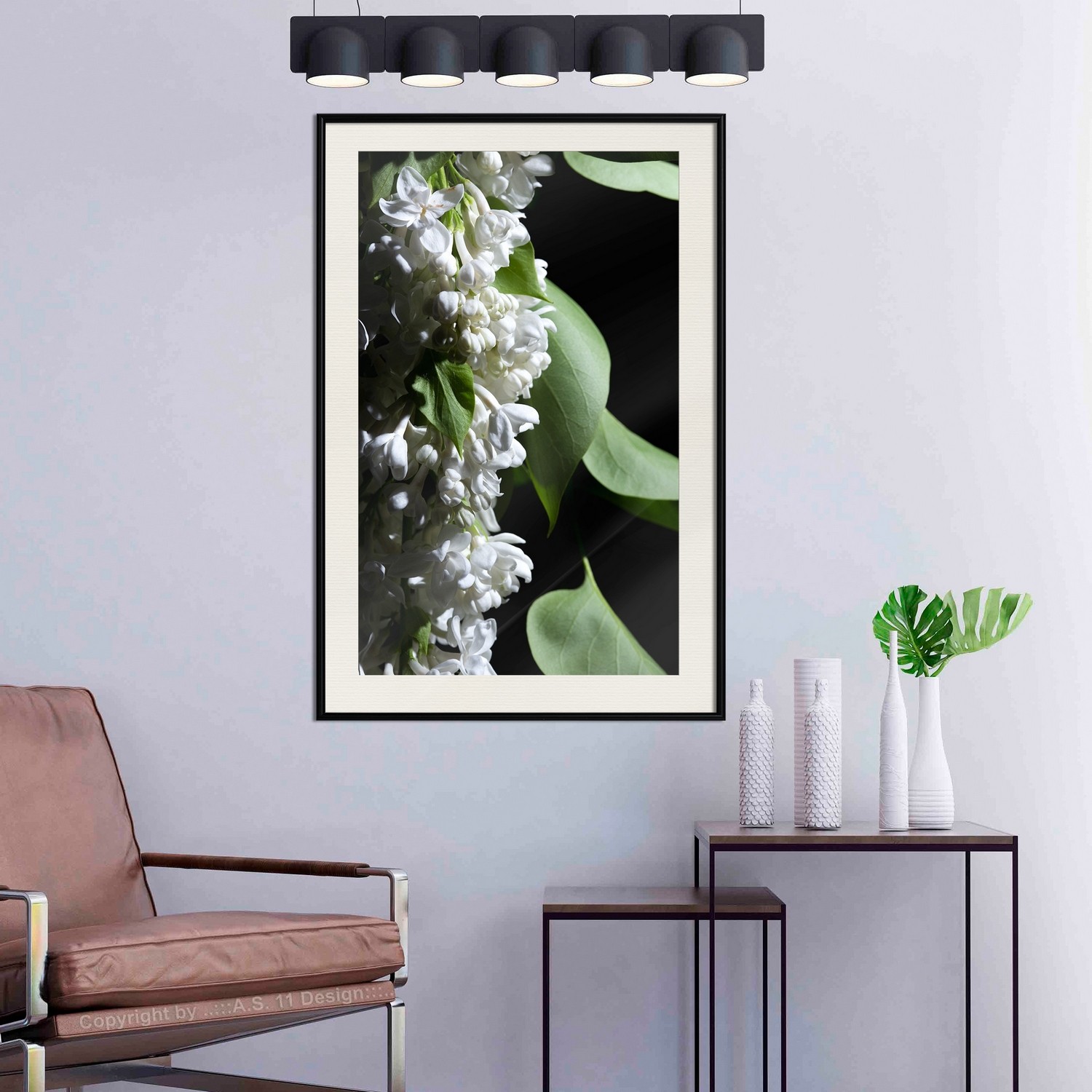 Affisch - Lilacs Detail [Poster] 20x30 Svart ram med passepartout, 20x30 cm