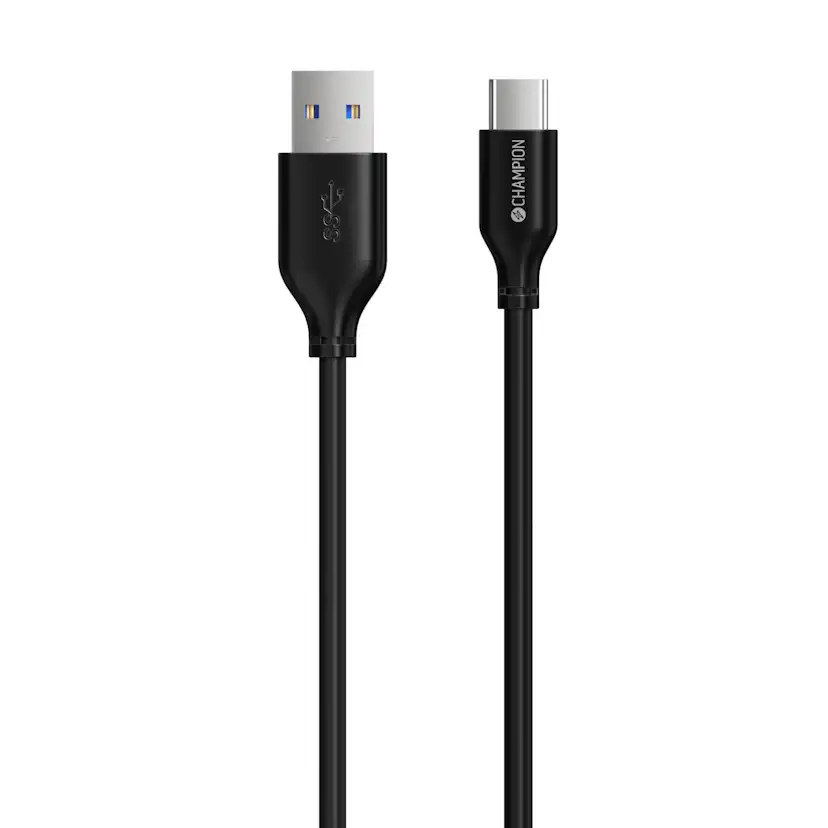 USB-A Champion till USB-C Kabel 2m Svart