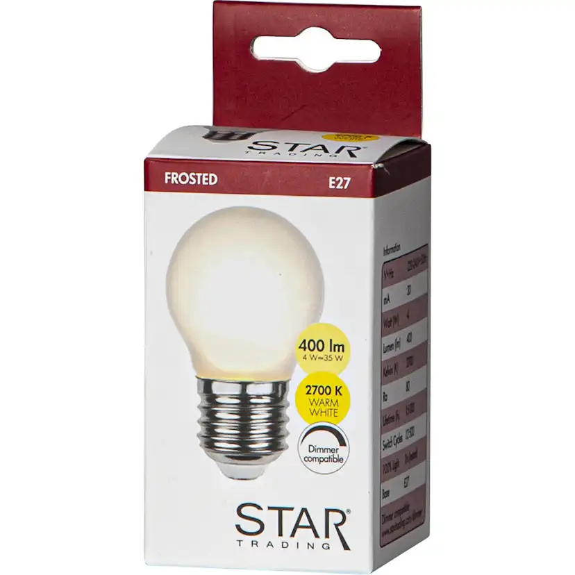 LED-lampa Star Trading E27 G45 Frostad Dimbar 4W