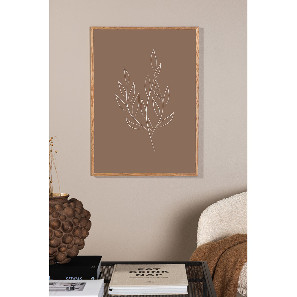 Posters Venture Home Drawed Leaf Brun