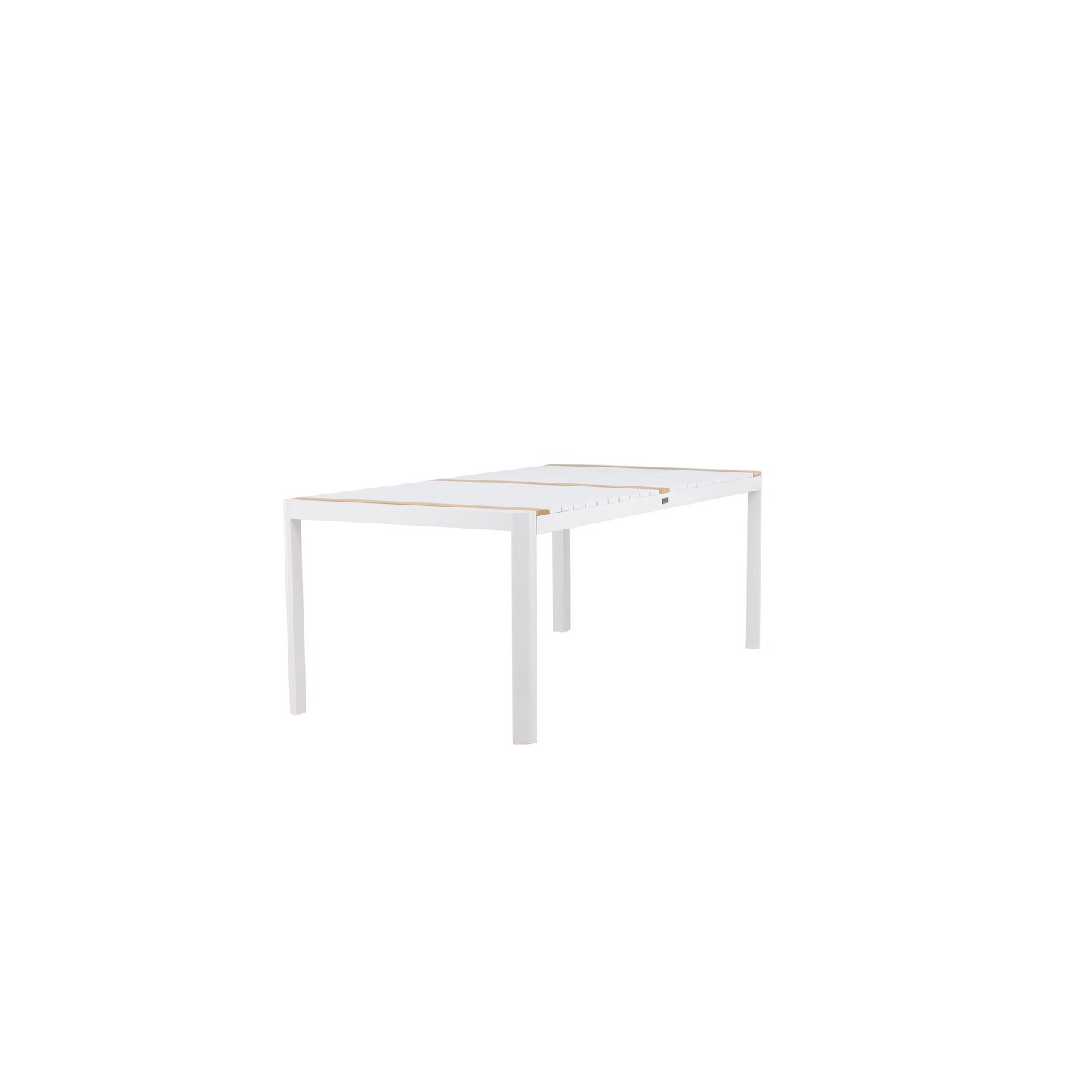 Togo Dining Table, White, Teak, Aluminum Vit