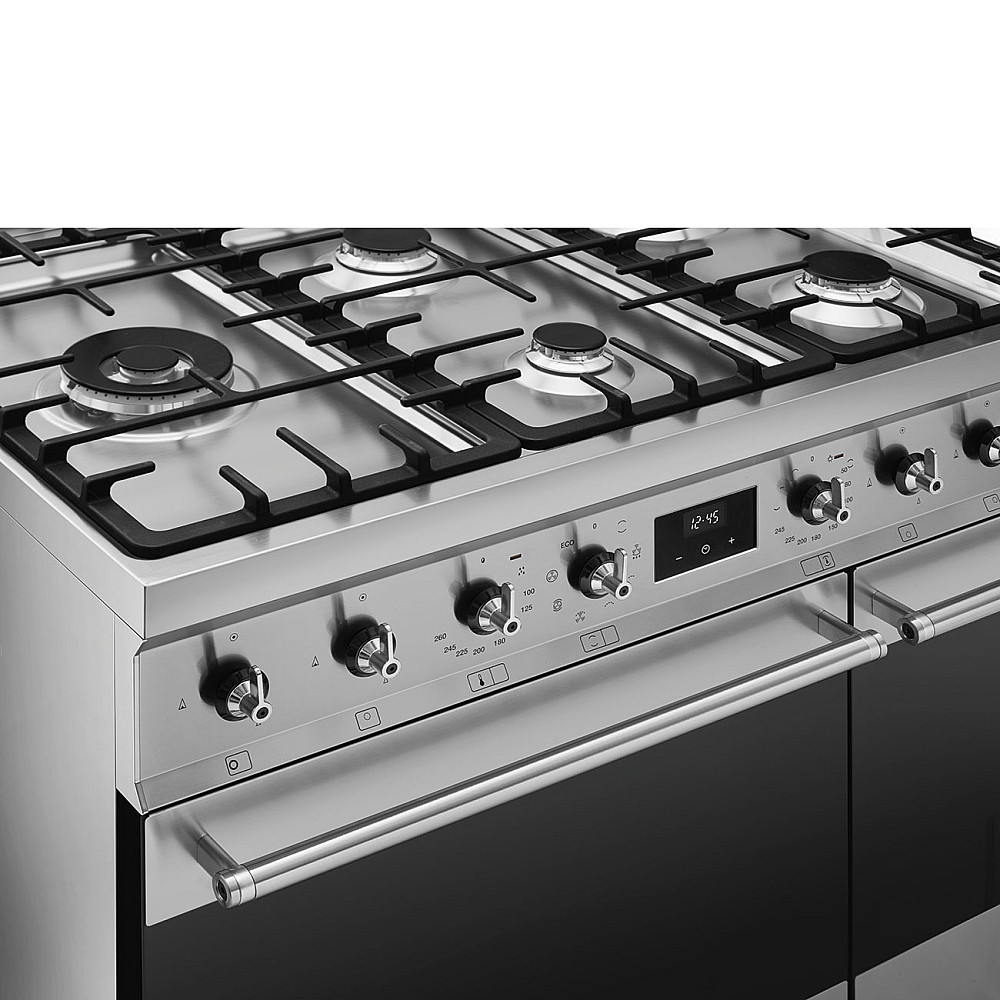 Gasspis Smeg C92GMX2 Sinfonia Rostfri med Dubbelugn och Grillfunktion