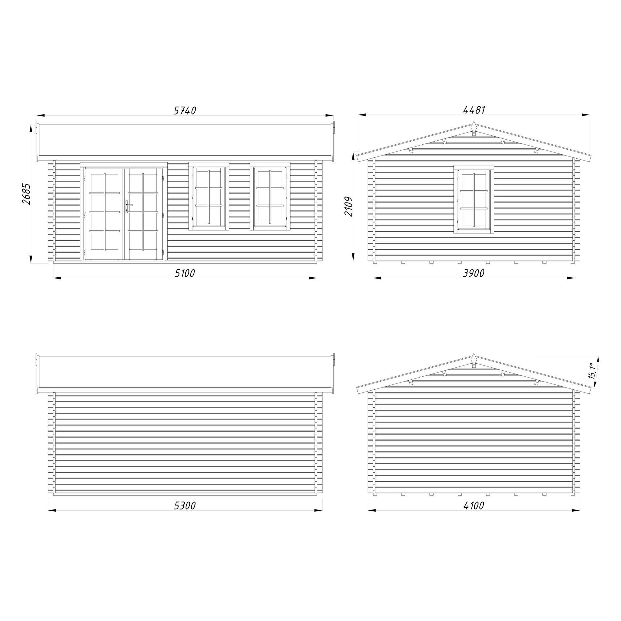 Iris 19,1 m2 Brun dippad