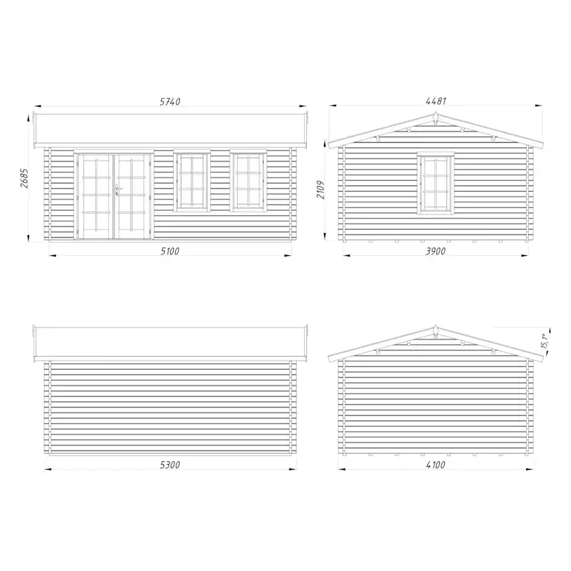 Iris 19,1 m2 Brun dippad