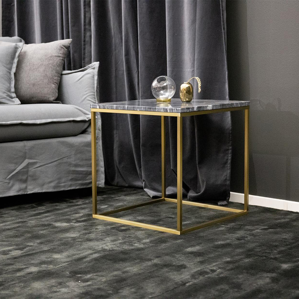 Estelle Side Table - 50*50*H50 - Black / Brass Svart/Mässing