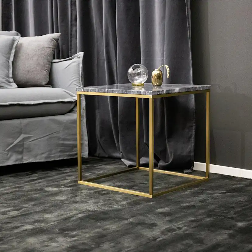 Estelle Side Table - 50*50*H50 - Black / Brass Svart/Mässing