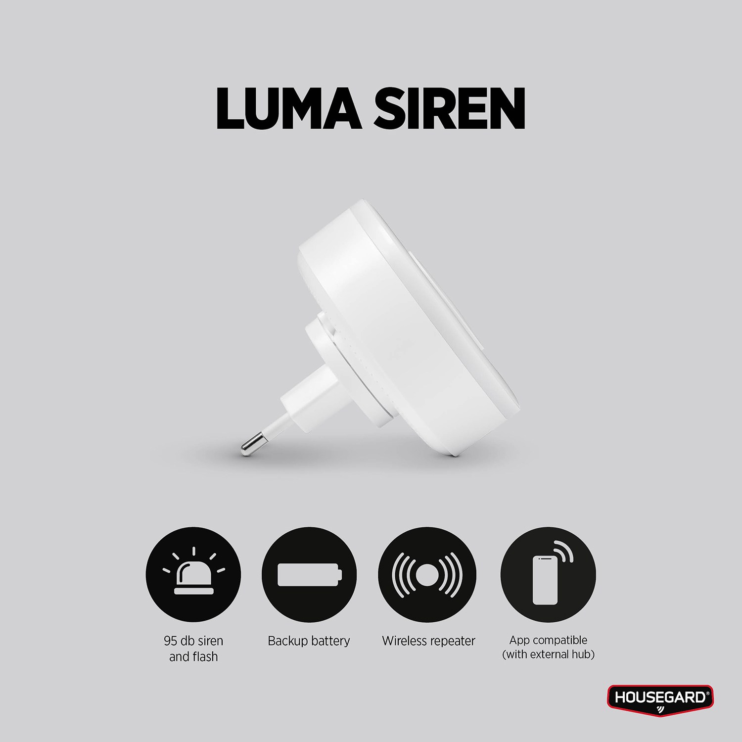 Trådkös Sirene Housegard Luma 230V