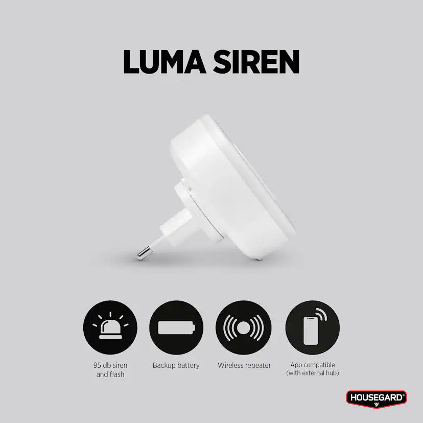 Trådkös Sirene Housegard Luma 230V