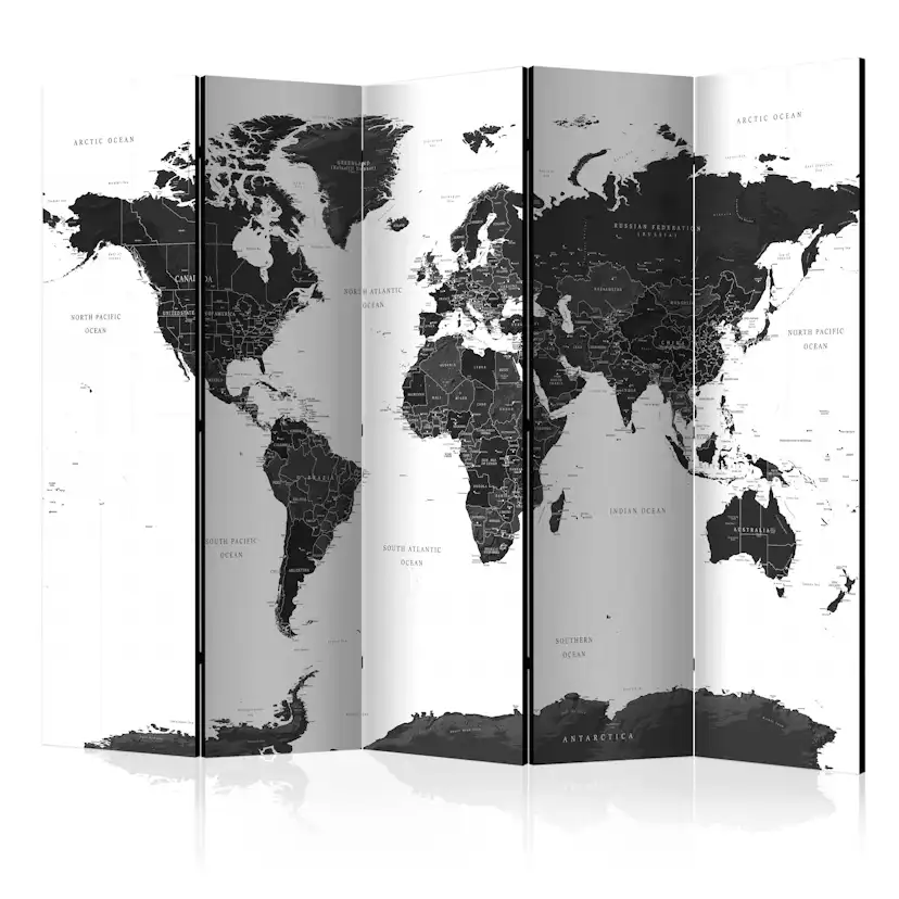 Rumsavdelare Arkiio Black and White Map II 225x172 cm