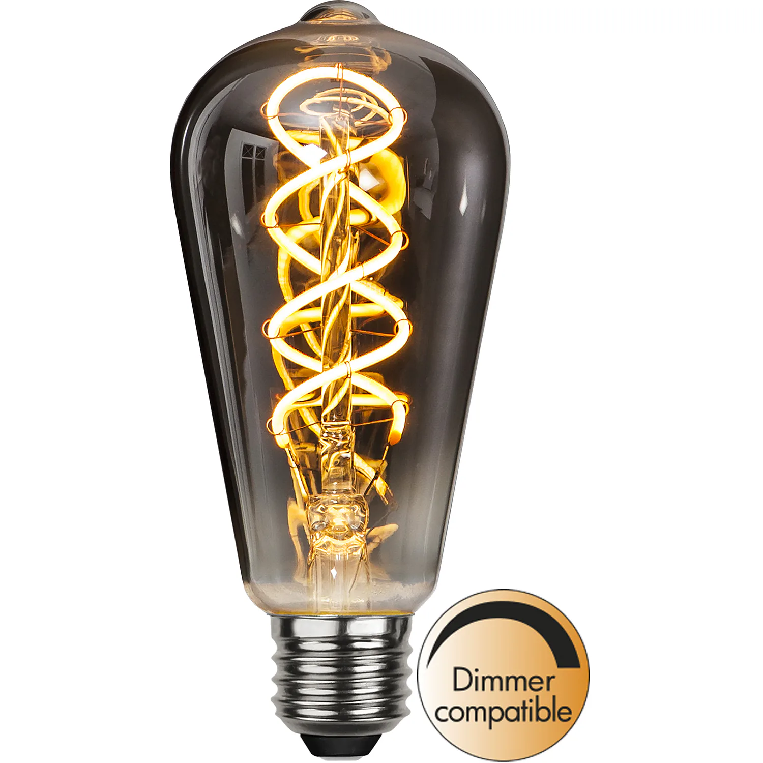 LED-lampa Star Trading E27 ST64 Decoled Spiral Smoke Dimbar 2W