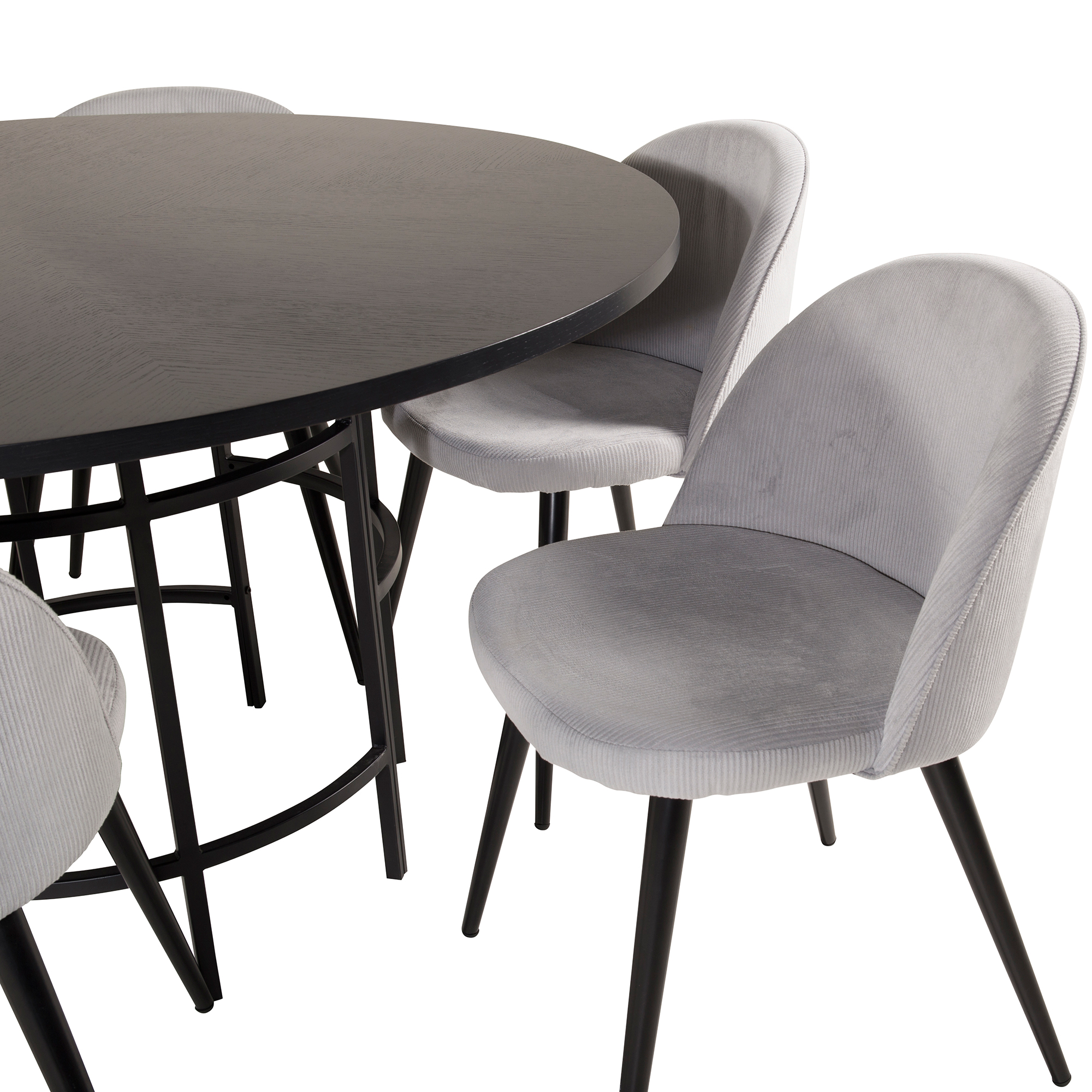 Copenhagen - Dining Table round - Black / Black+Velvet matst Svart/Grå