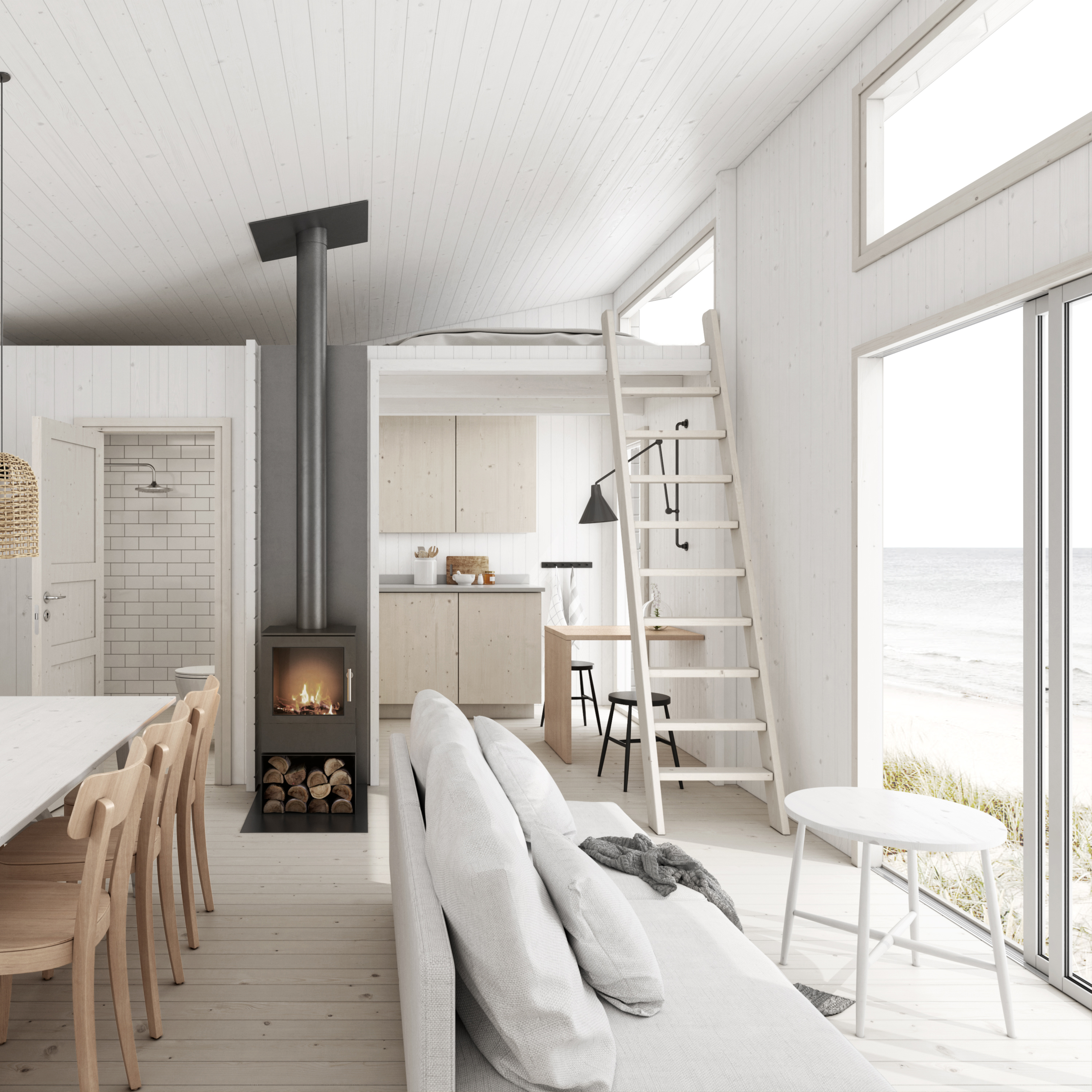 Attefallshus Baseco Stensund 30 m² Stuga med Loft