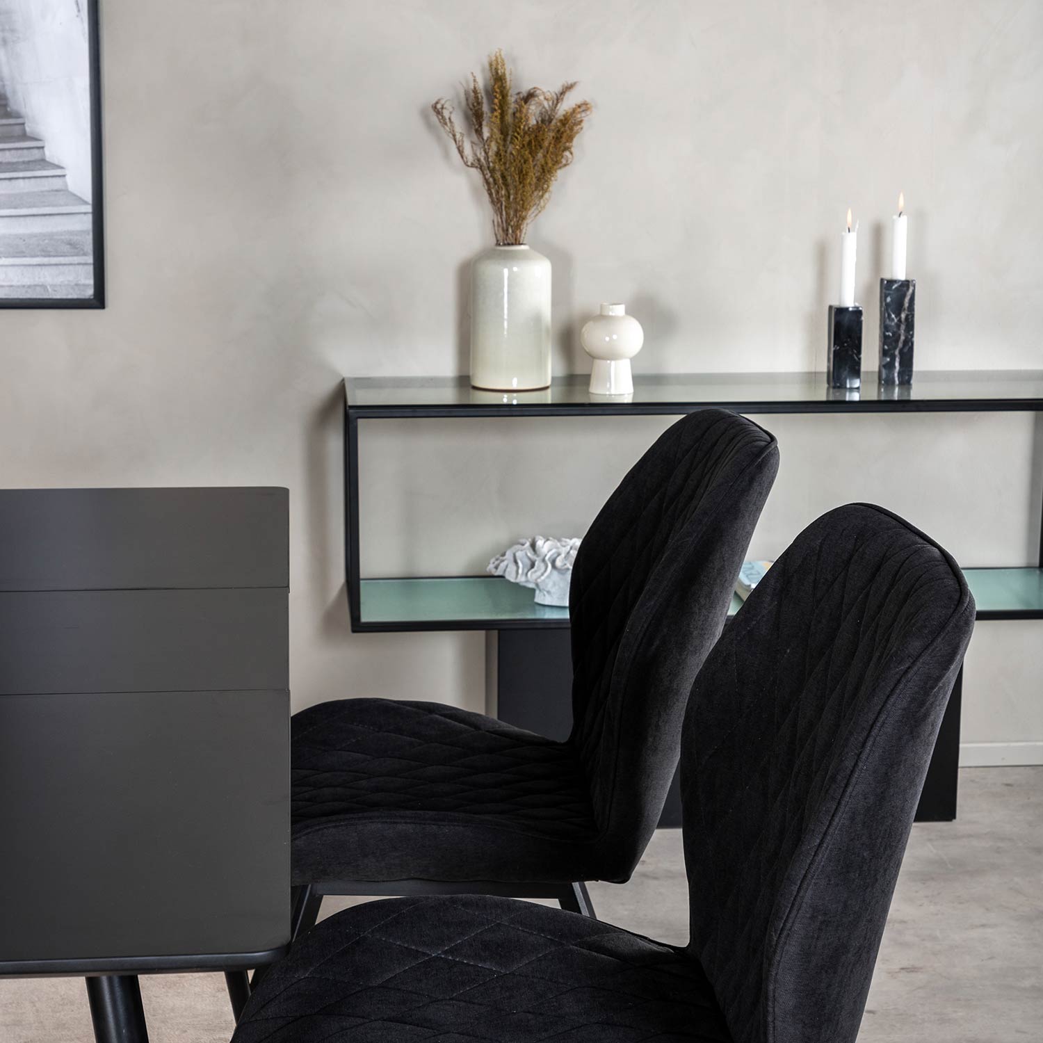 Matgrupp Venture Home Silvia med Iläggsskiva och 4 Geneva Stolar