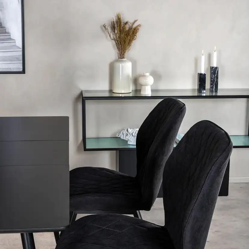 Matgrupp Venture Home Silvia med Iläggsskiva och 4 Geneva Stolar