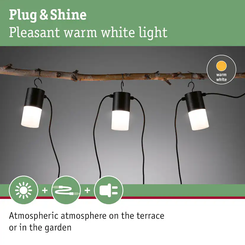 Ljusslinga LED Paulmann Tubs Fairy Lights Plug & Shine IP44 24V