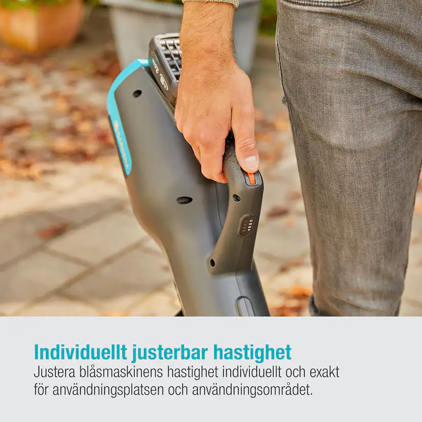 Lövblåsare Gardena PowerJet 18V P4A Komplett (2,5Ah batteri + standardladdare)