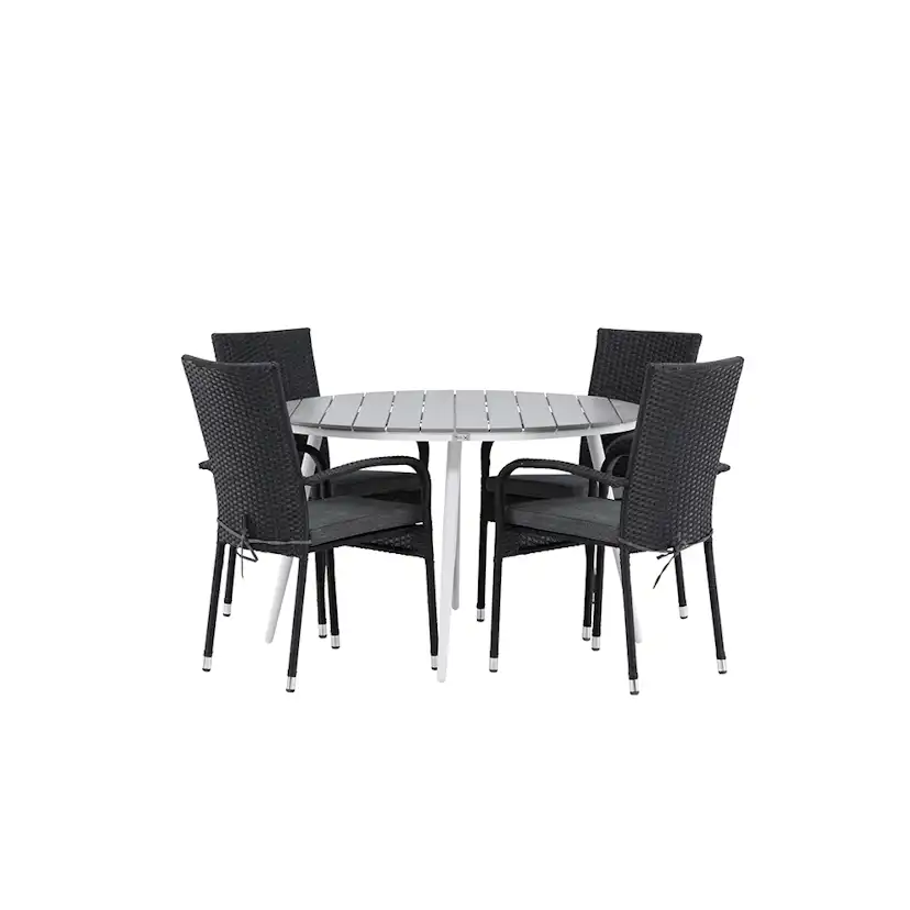 Matgrupp Venture Home Break Ø120 cm med 4 Anna Stolar