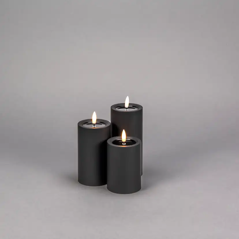 Blockljus LED svart 15cm Svart