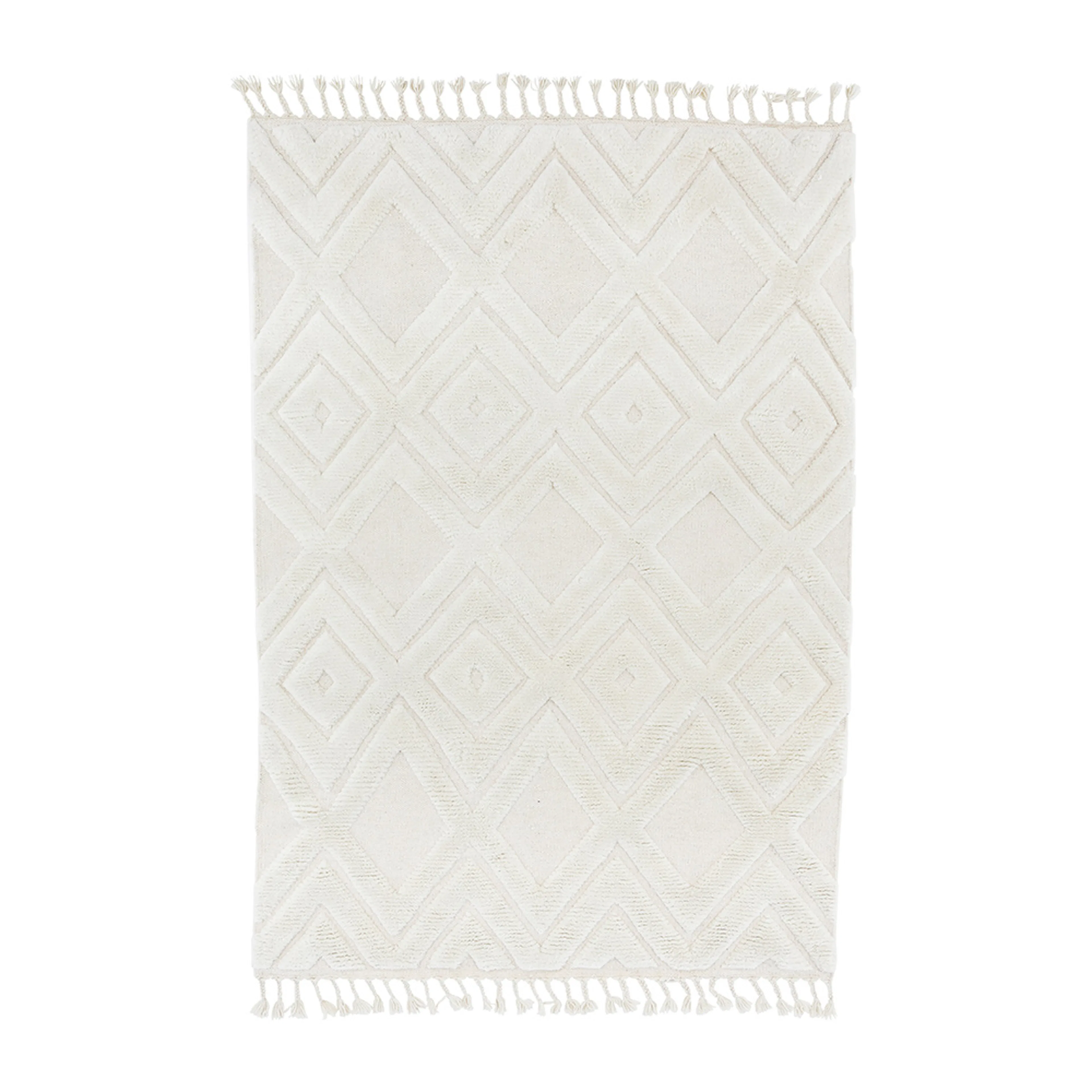 Dahlia Wool - 230*160-  -Rectangular-White Vit, 160x230 cm
