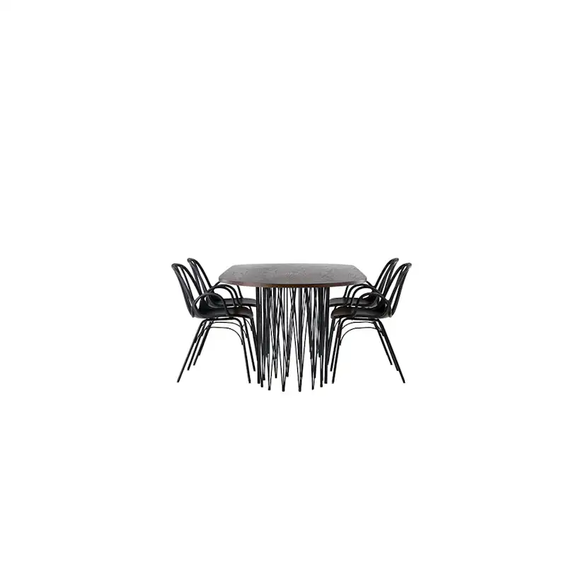 Matgrupp furniture/fashion Stone med 4 Dyrön Stolar