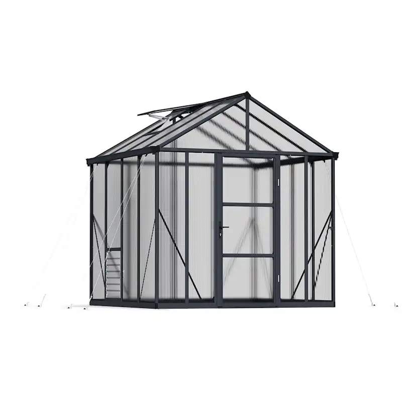 Växthus Canopia by Palram Glory Aluminiumram med UV-Skyddad Polykarbonat & Automatisk Ventilationsöppnare, 6,2 m²