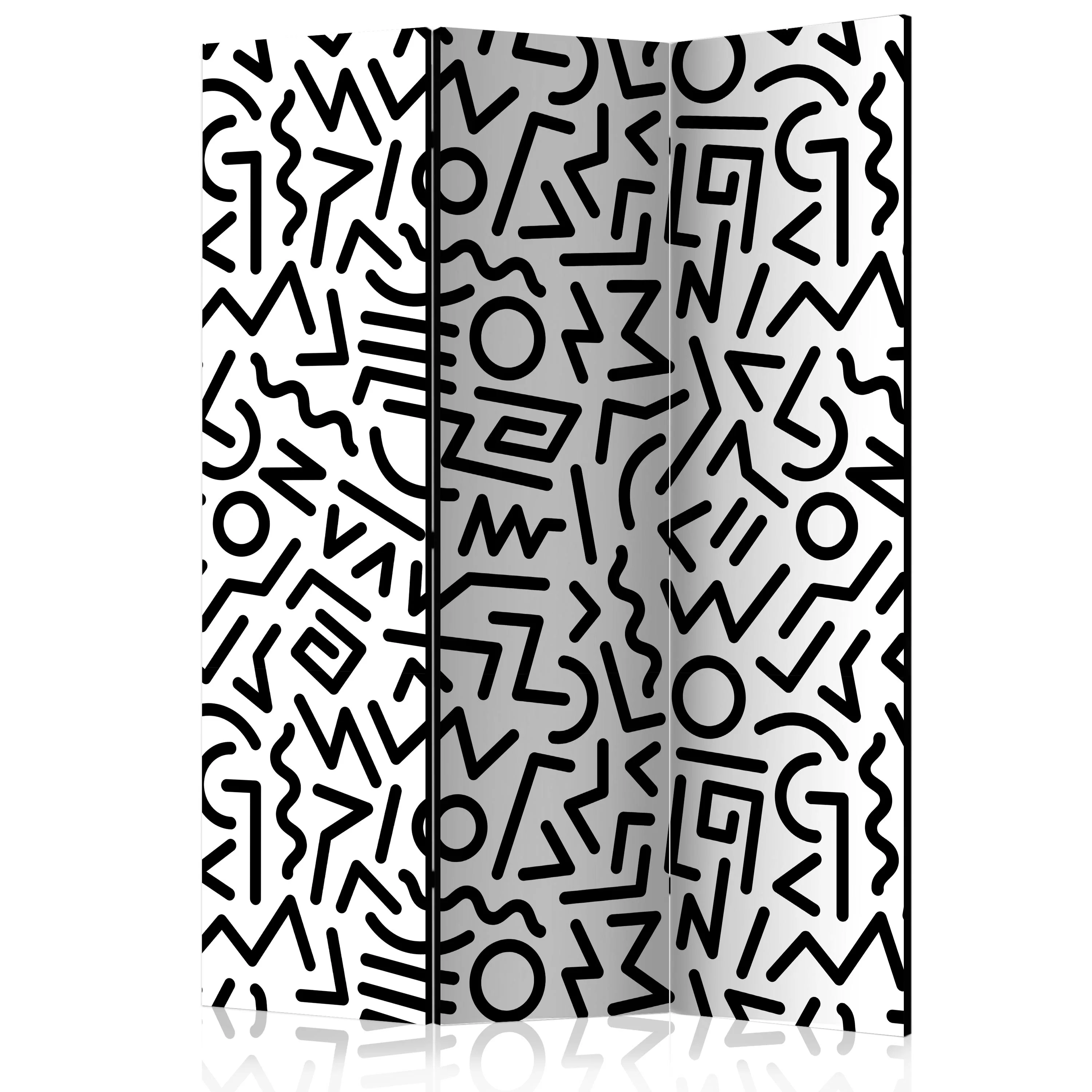 Rumsavdelare Arkiio Black And White Maze 135x172 cm