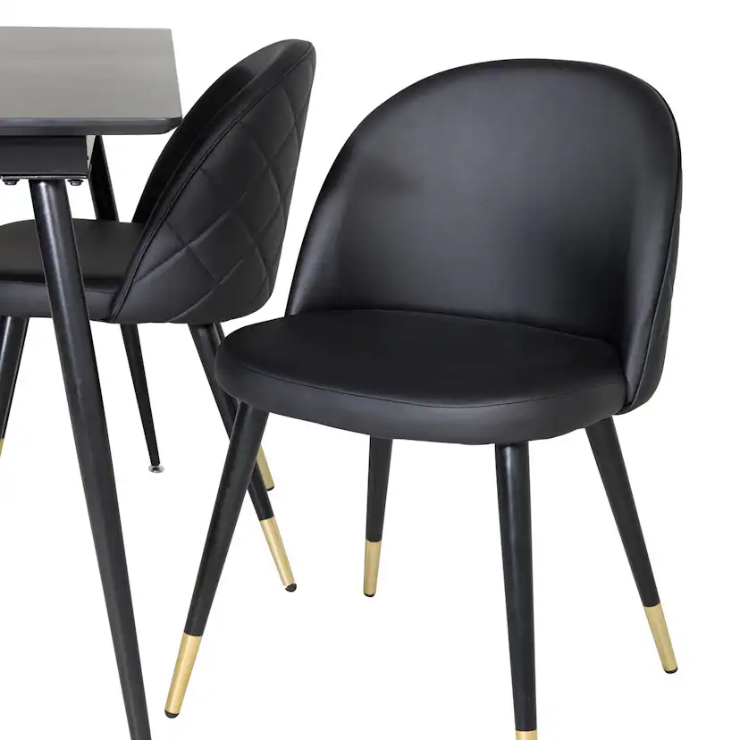 Matgrupp Venture Home Silvia med Iläggsskiva och 4 Valentina Stolar Konstläder