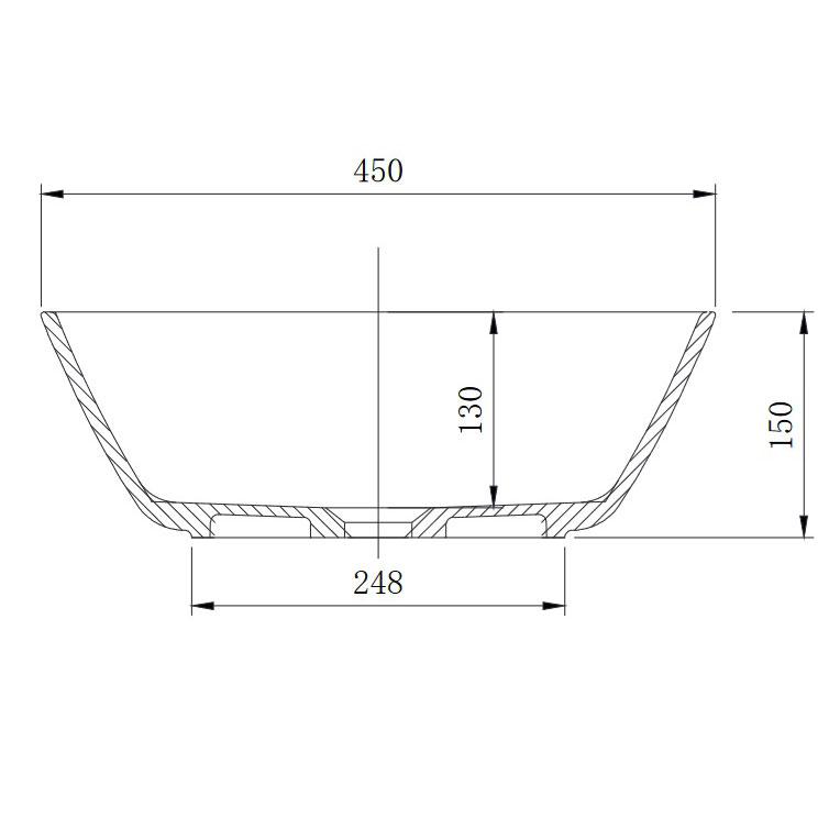 Tvättställ Lavabo Solid Surface ø450 mm