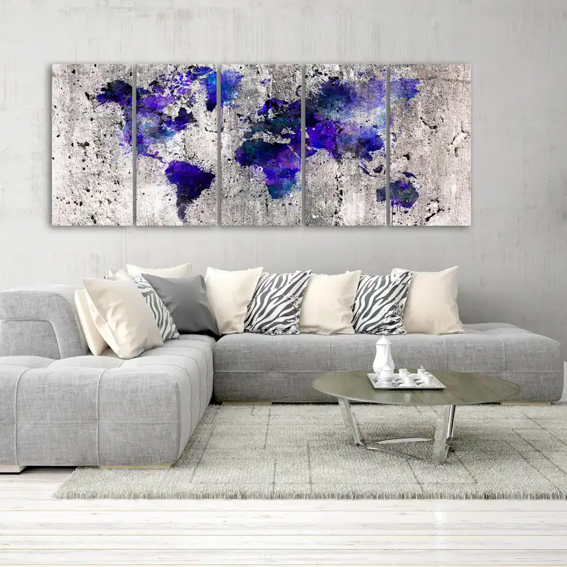 Tavla Arkiio World Map Ink Blots 5 delar