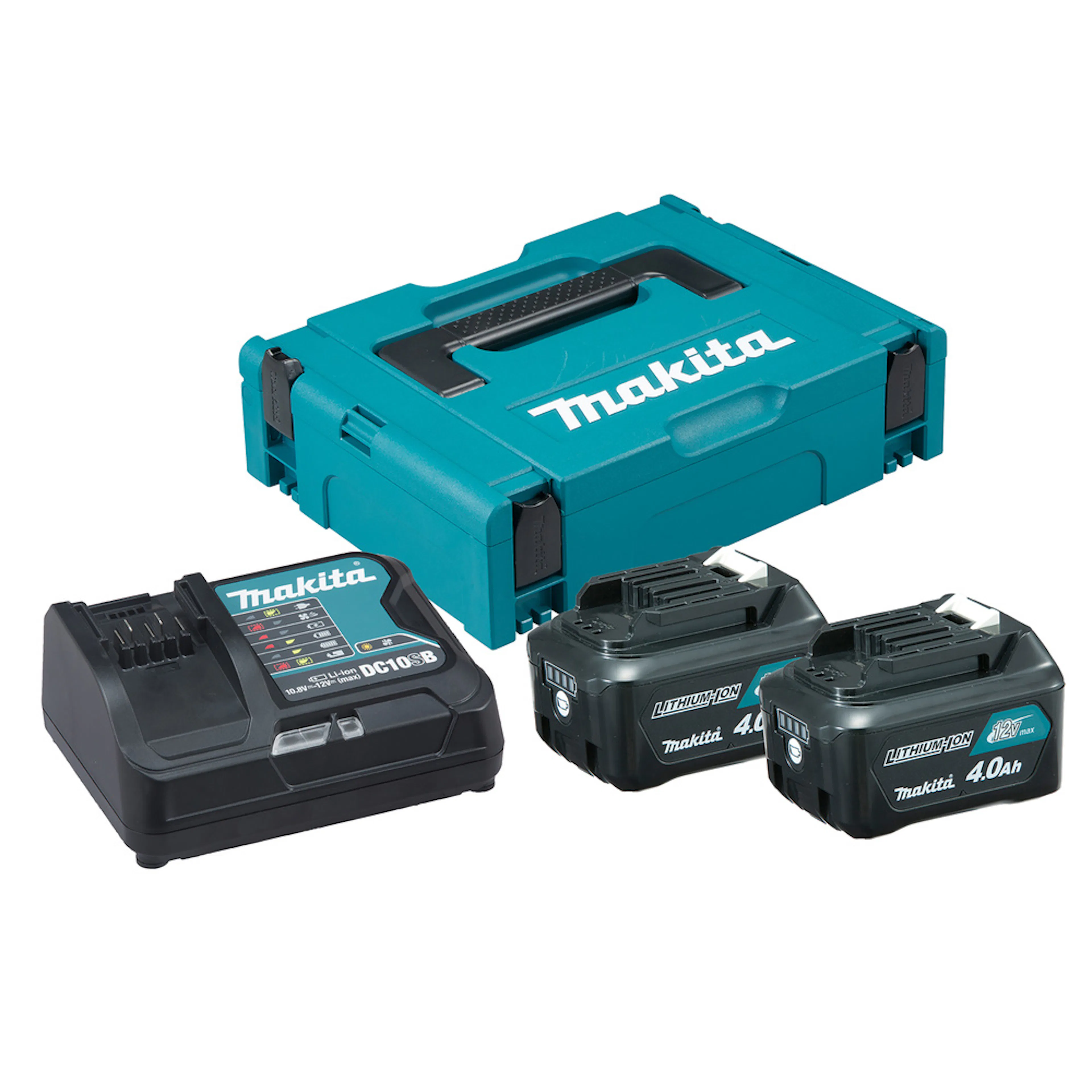 Batterikit Makita CXT 2xBL1041B + DC10SB 12V 2x4Ah
