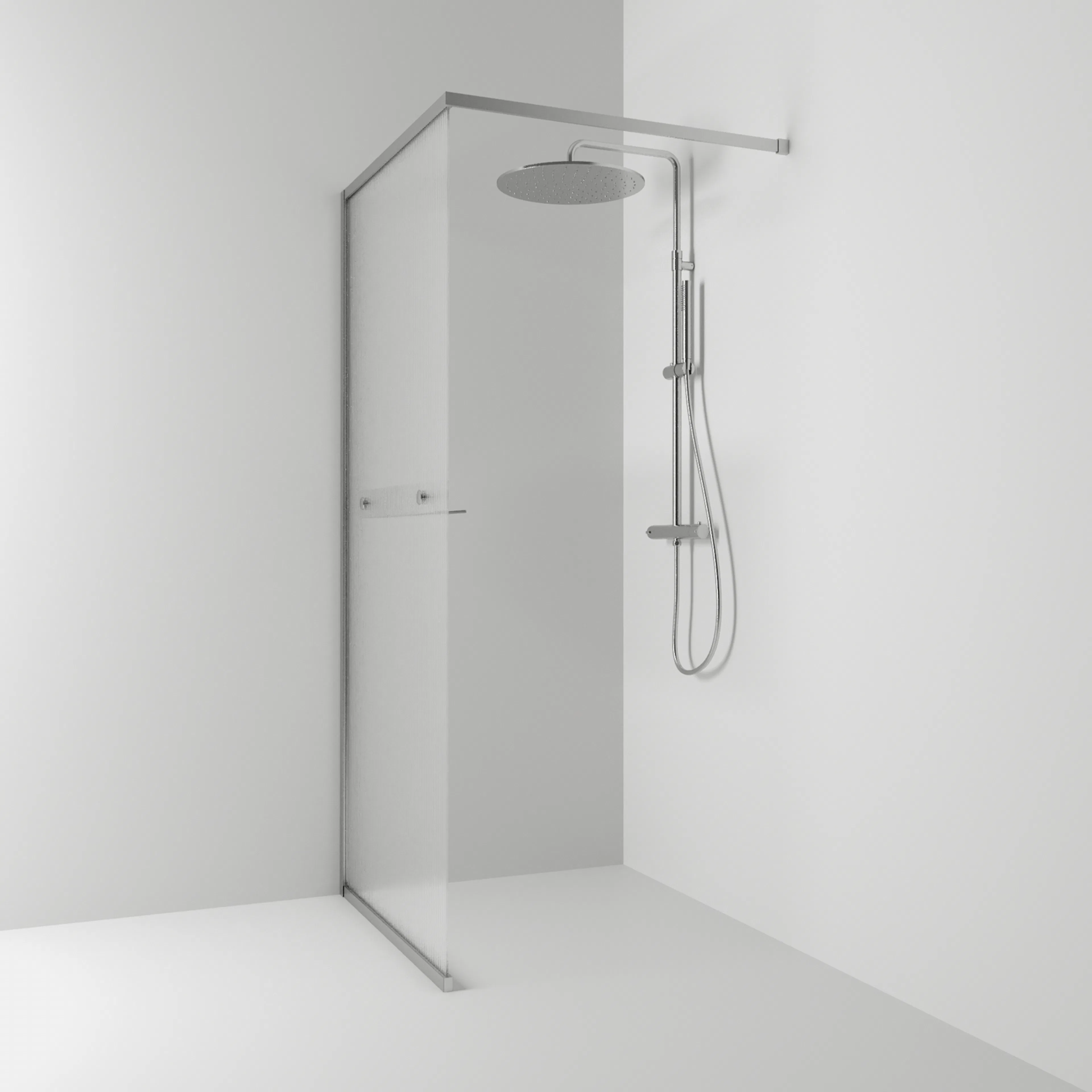 Skärm Lfoss Ma/Li 80x200 Vä Hy B: 800 mm, H: 2000 mm, Profil: Alu matt, Linjeglas Utan Hylla