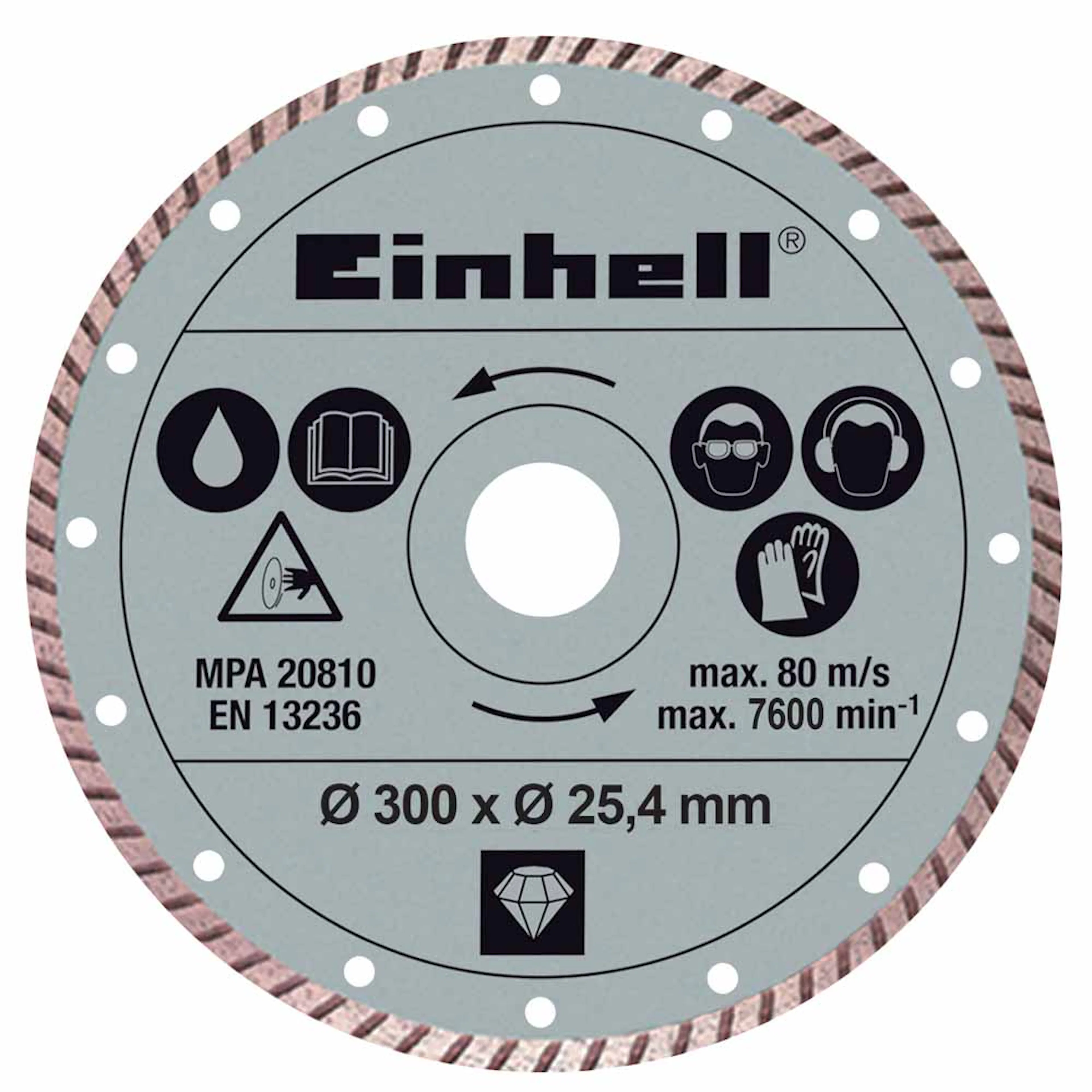 Diamantkapskiva Einhell Turbo 300X25,4x2,2