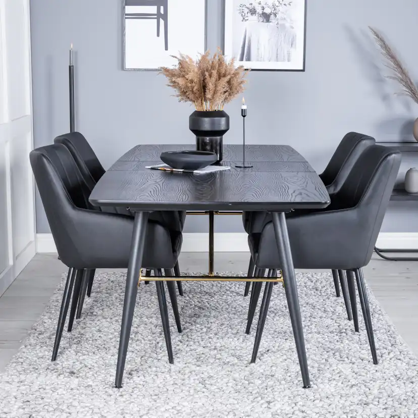 Matgrupp Venture Home Guld med 4 Corina Stolar Konstläder