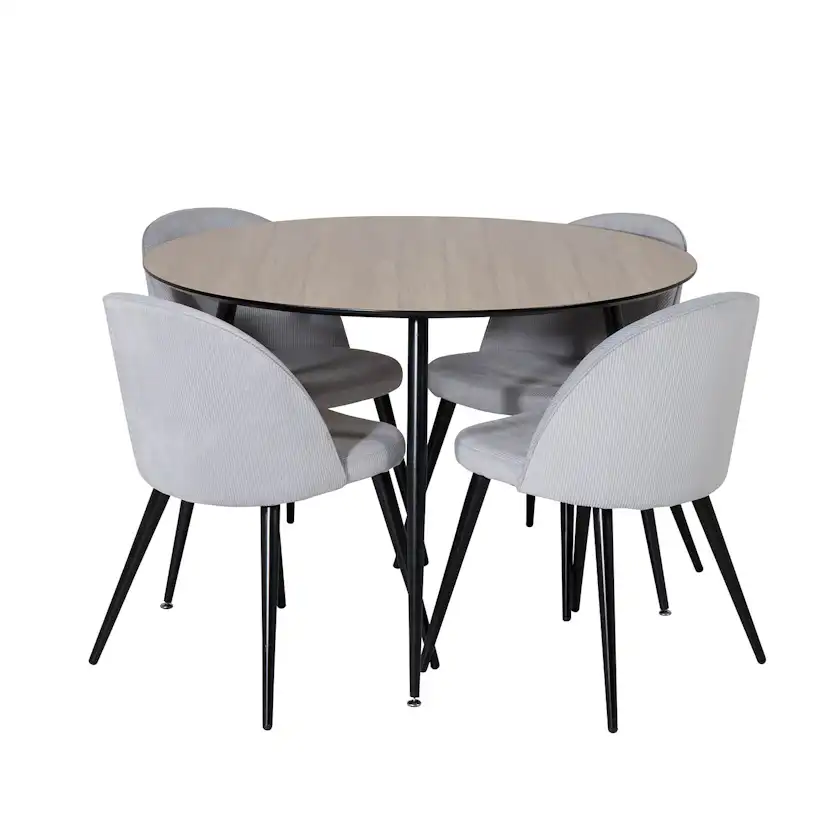 Matgrupp Venture Home Silvia med 4 Valentina Stolar Manchester Runt