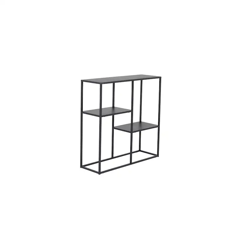 Avlastningsbord Venture Home Svart Staal med Öppet Hyllsystem i Pulverlackerat Stål