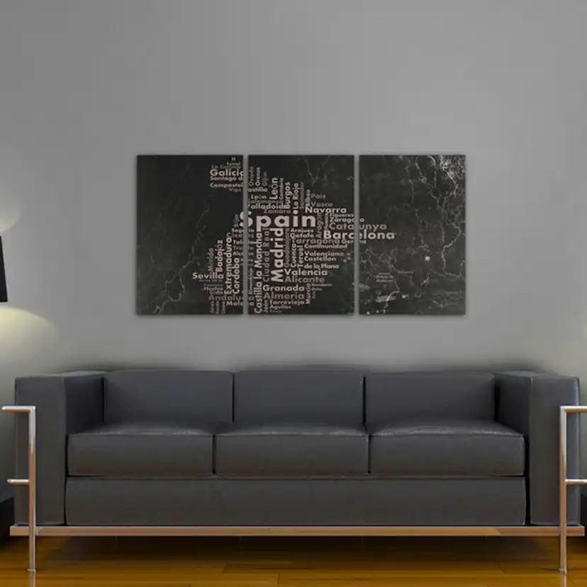 Tavla Arkiio Map Of Spain On The Blackboard Triptich