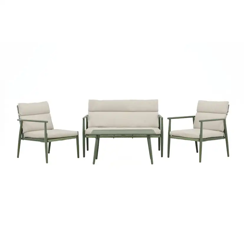 Mazzaro Sofa Set - Green / Beige Grön