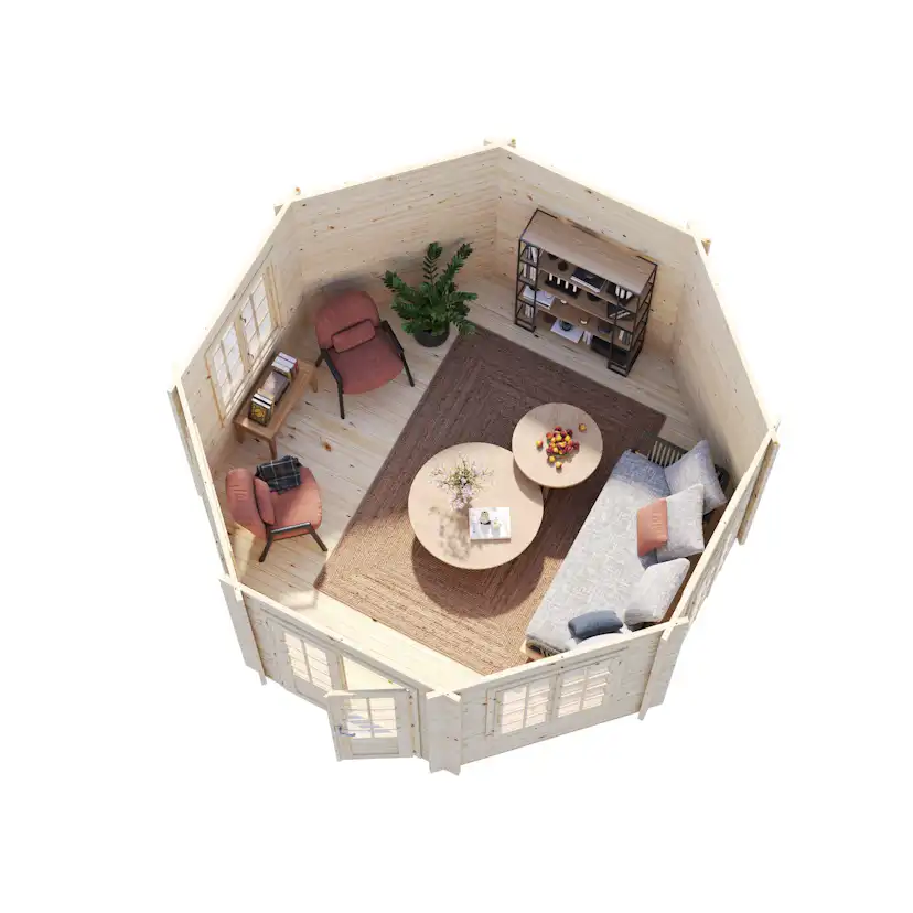 Hanna 14,1 m2 Brun dippad