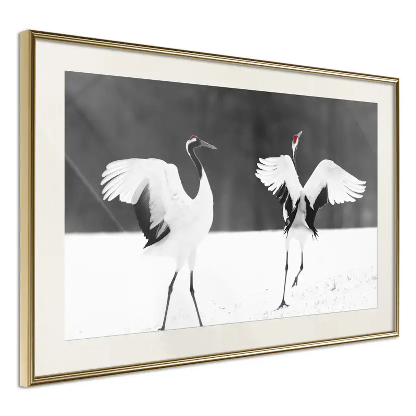 Poster Artgeist Affisch Dancing Cranes
