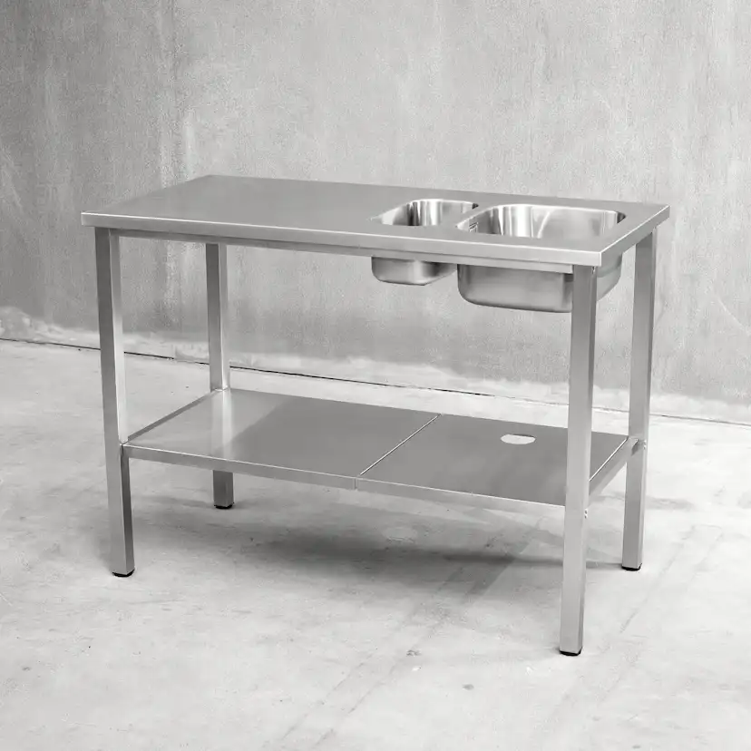 Bänkstativ Vilan Stainless Variant Stativ och Underhylla med hål