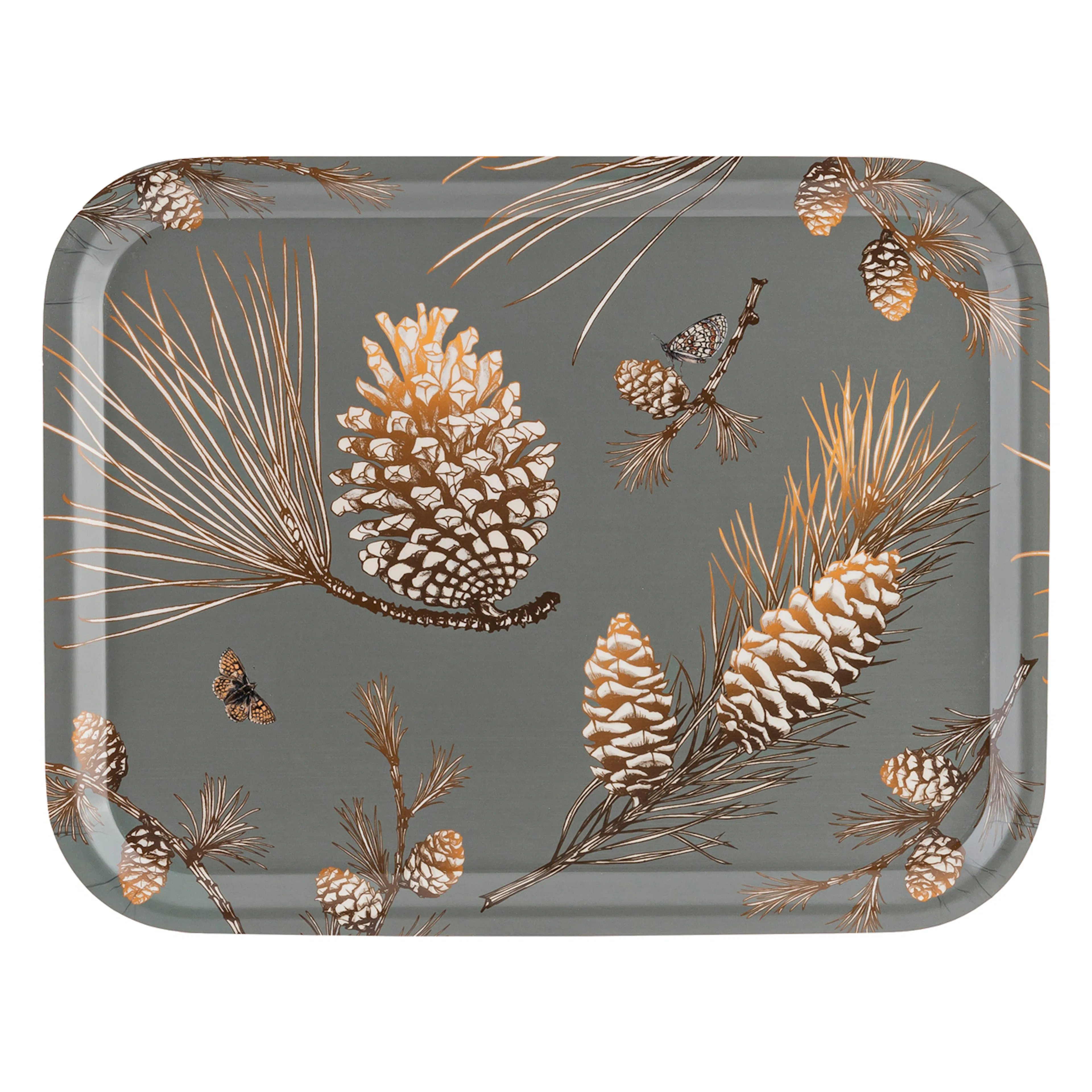 Åry Trays Pine cone "Mossgrå", Bricka - 36x28cm Färg: Grön, BxL: 36x28 cm