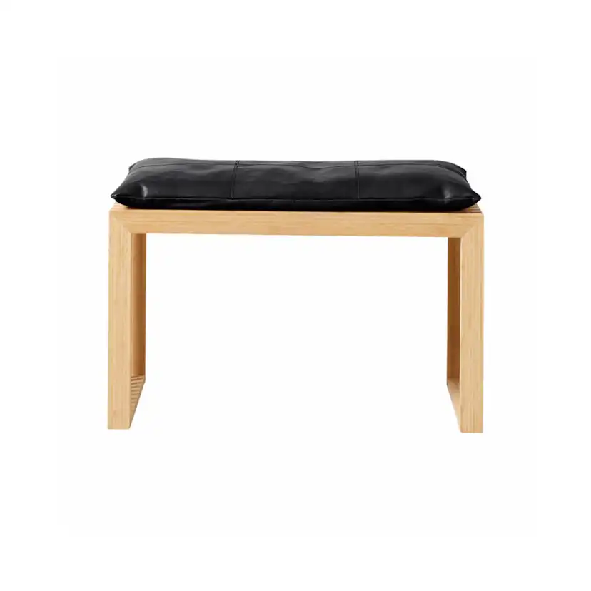 Bänk Cinas Rib Bambu 2-sits med Skinndyna